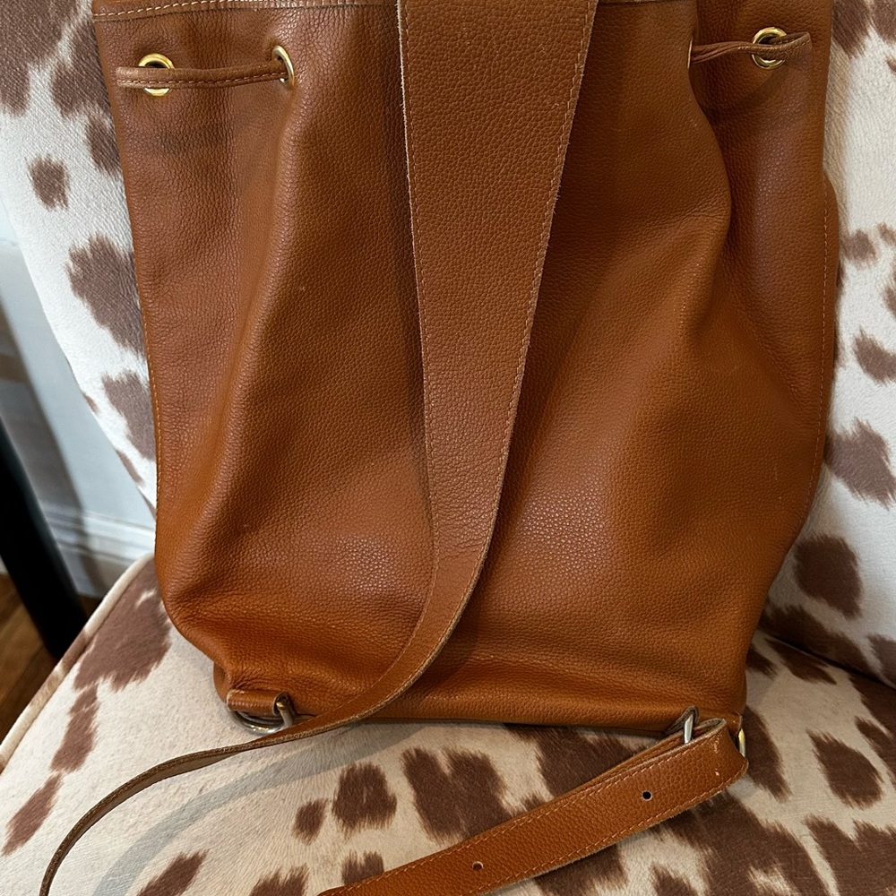 Longchamp Brown Leather Drawstring Backpack - image 13
